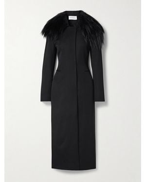 16Arlington Alotta Shearling-Trimmed Wool-Twill Coat - Black