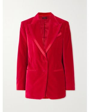 Tom Ford Silk-trimmed Cotton-velvet Blazer - Red