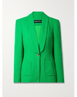 Sergio Hudson Stretch-Wool Crepe Blazer - Grün