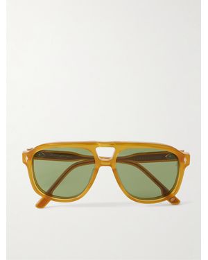 Jacques Marie Mage Leonard Aviator-Style Acetate Sunglasses - Yellow