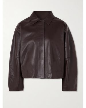 St. Agni Cocoon Paneled Leather Jacket - Brown