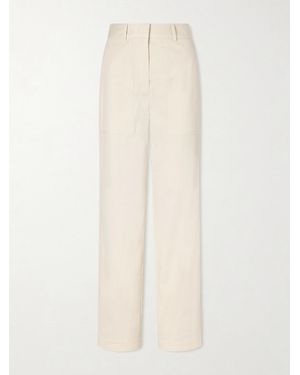 JOSEPH Jaber Cotton-Blend Straight-Leg Pants - White