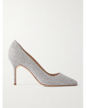 Manolo Blahnik Bb 90 Wool Court Shoes - White