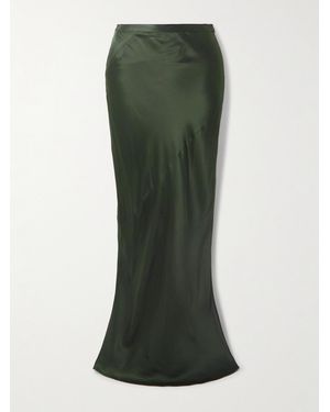 Twp My Endless Love Panelled Satin Maxi Skirt - Green