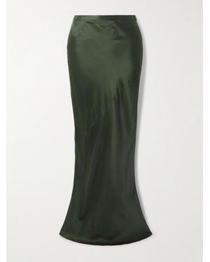 Twp My Endless Love Panelled Satin Maxi Skirt - Green