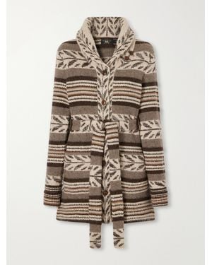 RRL Rory Belted Alpaca-Blend Cardigan - Brown