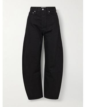 Agolde Luna High-Rise Barrel-Leg Organic Jeans - Black