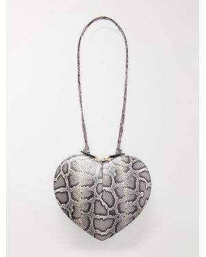 Alaïa Le Coeur Watersnake Shoulder Bag - White