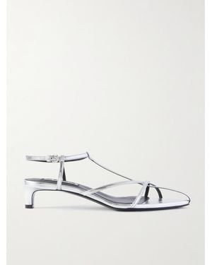 Jil Sander Sandalen Aus Metallic-Leder - Weiß