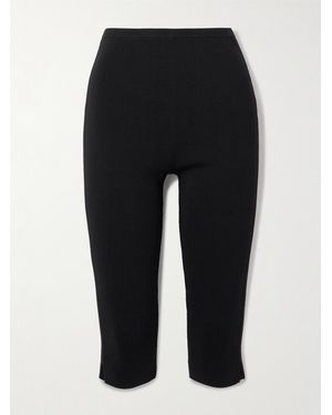 TOTEME Cropped Crepe Slim-Leg Trousers - Black