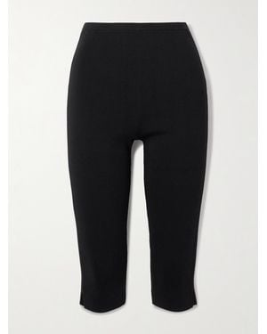 TOTEME Cropped Crepe Slim-Leg Trousers - Black