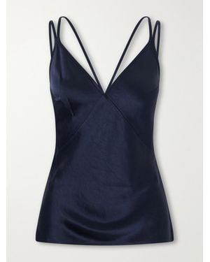 Anine Bing Blanca Satin Cami - Blue