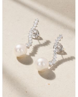 Mikimoto 18-Karat, Diamond And Pearl Earrings - Natur