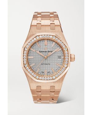 Audemars Piguet Royal Oak Automatic 37mm 18-karat Pink Gold And Diamond Watch - Metallic