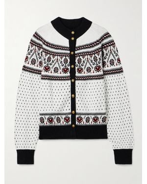 KHAITE Marc Cardigan Aus Kaschmir Mit Fair-Isle-Muster - Grau