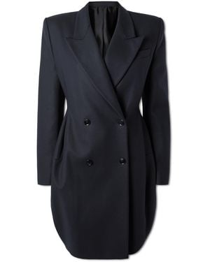 Alaïa Double-Breasted Cotton Blazer - Blue