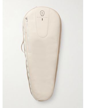 Brunello Cucinelli Leather And Mesh Tennis Racket Bag - Natural