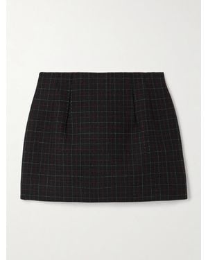 Wardrobe NYC Contour Checked Wool Mini Skirt - Black