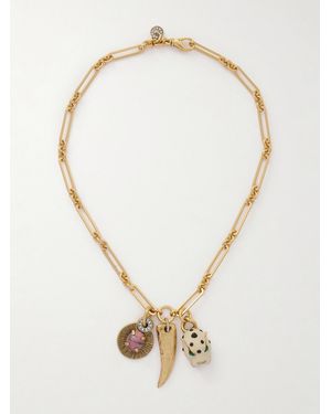 Maison Mayle Soli Gato-Plated, Crystal And Rhodonite Necklace - Natural
