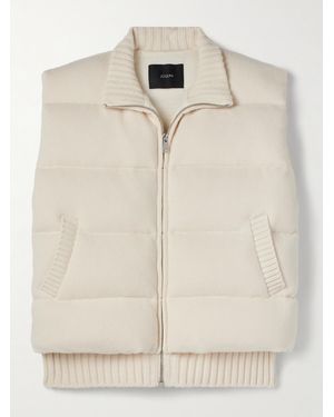 JOSEPH Quilted Merino Wool Down Vest - Natural