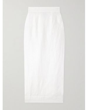 Posse Emma Linen Midi Skirt - White