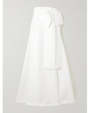 BERNADETTE Beatrice Bow-Detailed Taffeta Maxi Skirt - White