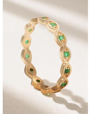 Sydney Evan Marquis Eternity 14-Karat Emerald Ring - Metallic