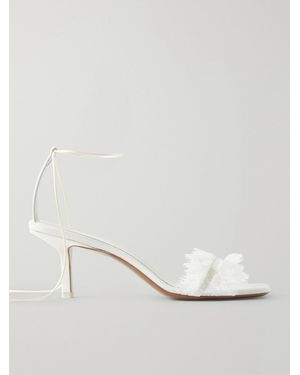 Neous Belel Lace-Trimmed Twill Sandals - White