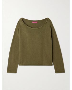 The Elder Statesman Nora Lite Oversized Cotton Jumper - Green