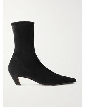 KHAITE Arizona Suede Ankle Boots - Black