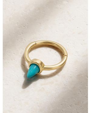 Maria Tash 8Mm Short Spike 14-Karat Single Hoop Earring - Blue