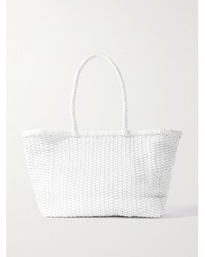 Dragon Diffusion B Weave Big Woven Leather Tote - White