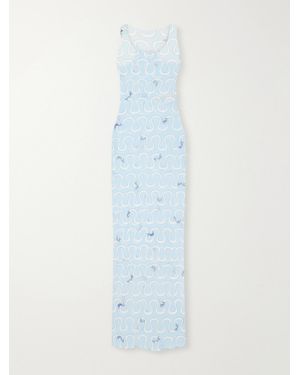 PUCCI Printed Tulle Maxi Dress - White