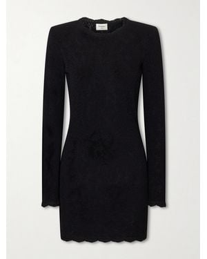 Saint Laurent Lace Mini Dress - Black