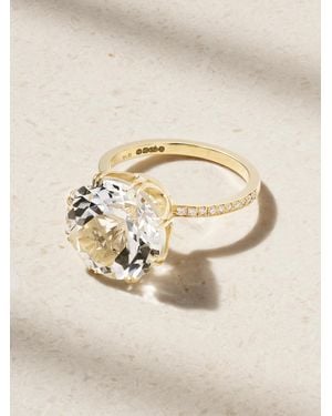 Ileana Makri Solitaire Crown 18-Karat, Topaz And Diamond Ring - Natural