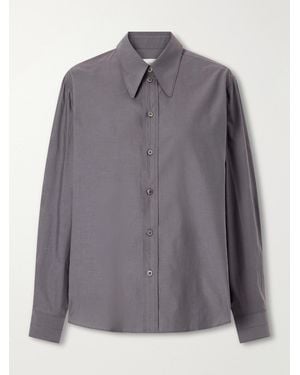 Lemaire Cotton And Silk-Blend Poplin Shirt - Grey
