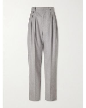 Bottega Veneta Wool Flannel Straight-Leg Pants - Gray