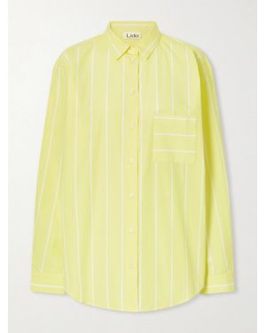 Lido Striped Cotton-Poplin Shirt - Yellow