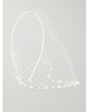 Jennifer Behr Perline Voilette Headpiece - White