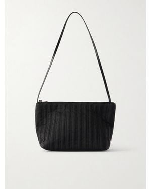 Valesque Corset Leather-Trimmed Quilted Satin-Shell Shoulder Bag - Black