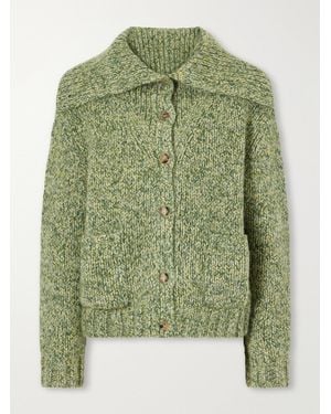 arch4 Etta Tweed Cashmere Cardigan - Green