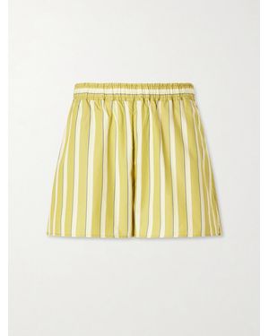 La Ligne Shelby Striped Cotton-Poplin Shorts - Metallic