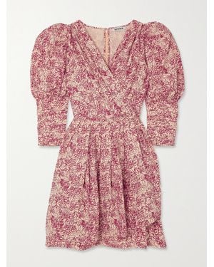 BATSHEVA Izra Floral-Print Cotton-Poplin Mini Dress - Pink