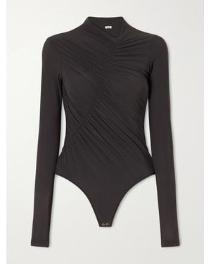 Agolde Lupin Gathered Stretch Bodysuit - Black