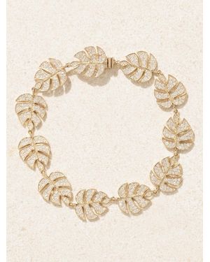 Sydney Evan Monstera Leaf Eternity 14-Karat Diamond Bracelet - Natural
