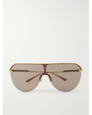 Bottega Veneta Long Ribbon Aviator-Style-Tone Sunglasses - Natural