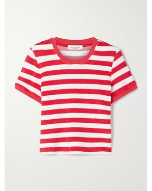 Suzie Kondi Capri Striped Cotton-Blend Terry T-Shirt - Red