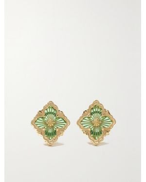 Buccellati Opera Tulle 18-Karat Enamel Earrings - Grün