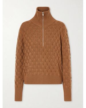 Wales Bonner Acoustic Knitted Wool Half-Zip Turtleneck Jumper - Brown