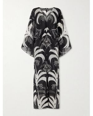 Johanna Ortiz Printed Chiffon Maxi Dress - Black